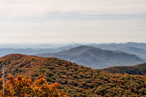 Autumn Landscape View from Brasstown Bald Mountain in Georgia photo