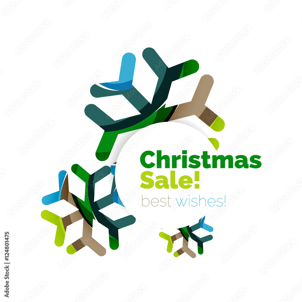 Christmas and New Year geometric banner with text Christmas and New Year geometric banner with text