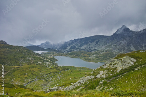 Amazing Landscape of The Twin and The Trefoil lakes, The Seven Rila Lakes, Bulgaria
