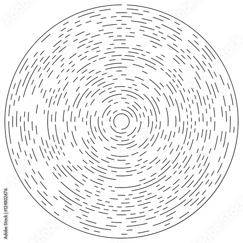 Random concentric segmented circles. Circular geometric element.