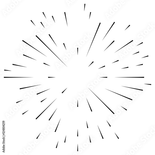 Radial, radiating irregular, asymmetric lines. Explosion effect.