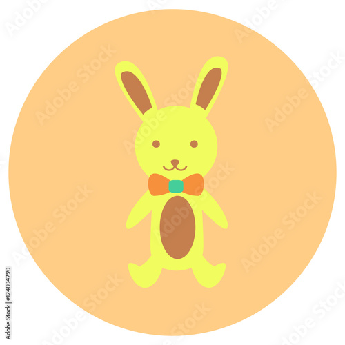 Bunny doll cute icon in trendy flat style isolated on grey background. Baby symbol for your design, logo, UI. Vector illustration, EPS10.