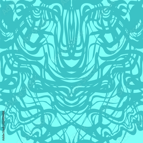 Abstract blue lace moire vector pattern.