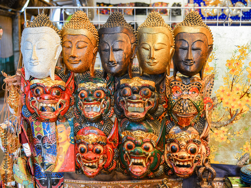 Face Masks, Buddha and Demon Creatures - Chiang Rai, Thailand