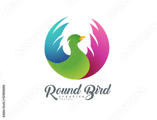 Round flying bird sign