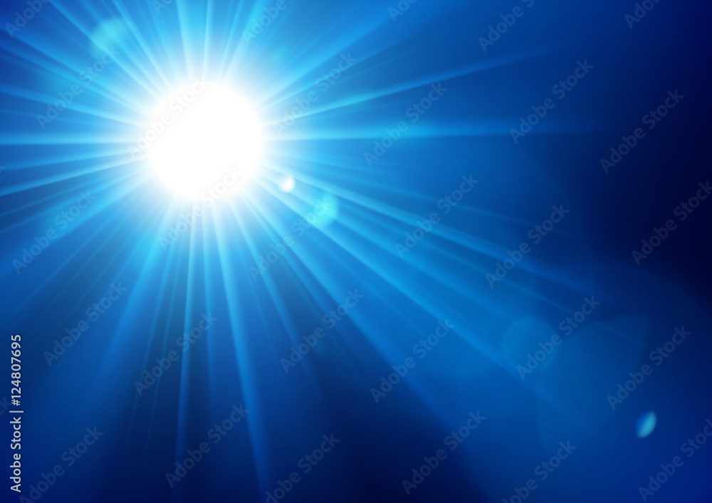 Blue lights shining with lens flare on clipping mask vector illustration Blue lights shining with lens flare on clipping mask vector illustration
