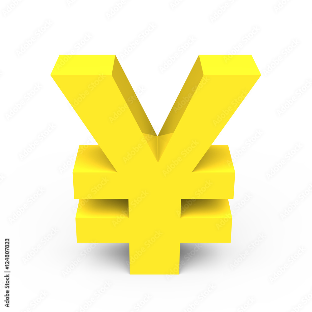 Obraz premium light yellow yen symbol