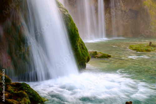 Beautiful waterfall at  Plitvice National Park