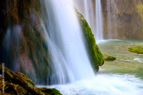 Beautiful waterfall at  Plitvice National Park