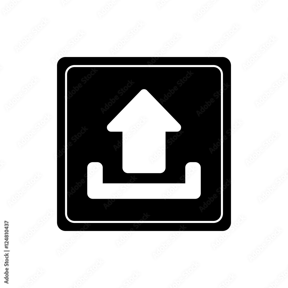 Upload arrow inside frame icon. Digital web application and technology theme. Isolated design. Vector illustration Upload arrow inside frame icon. Digital web application and technology theme. Isolated design. Vector illustration