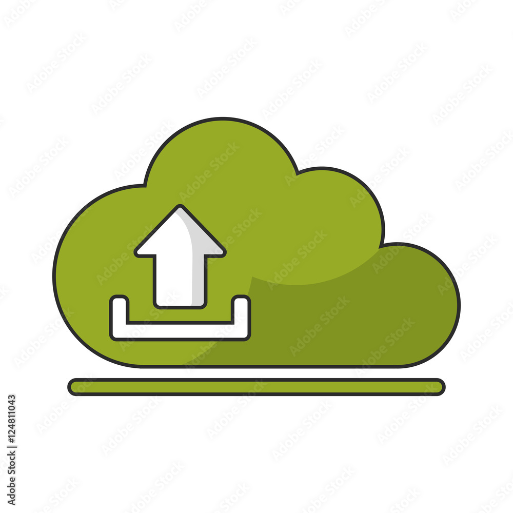 Upload arrow and cloud computing icon. Digital web application and technology theme. Isolated design. Vector illustration Upload arrow and cloud computing icon. Digital web application and technology theme. Isolated design. Vector illustration