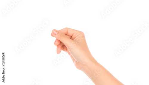 Women hand to hold business card ,credit card,blank paper or oth