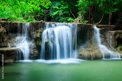 Deep forest waterfall in Huay Mae Kamin Kanjanaburi Thailand © epidote1982