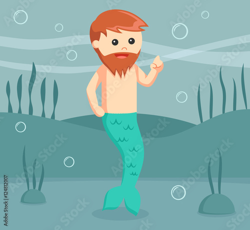 mermaid man in under water