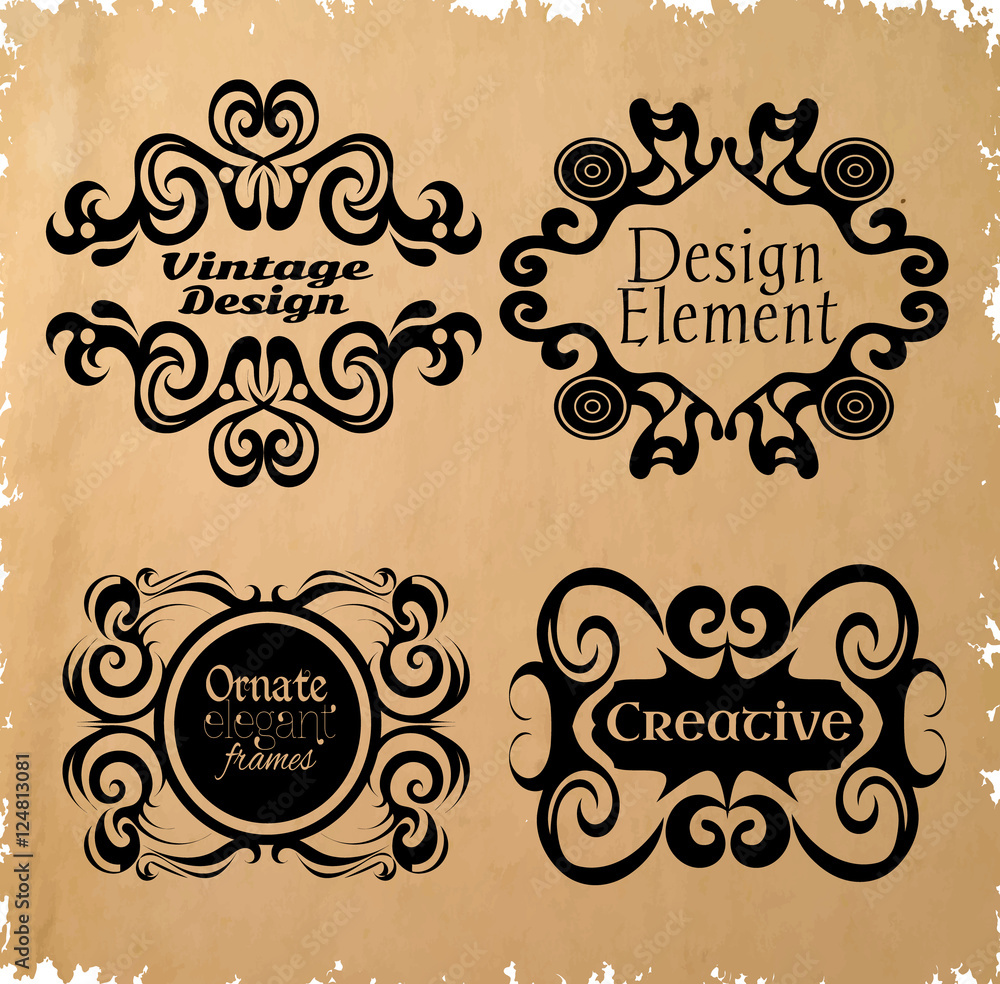 Design element. Vintage frames. Ornamental borders. Gothic style. Vector illustration, eps10