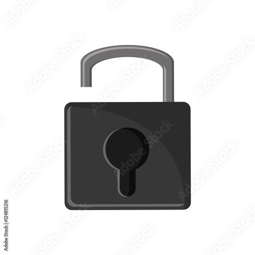 Padlock icon. security system warning and protection theme. Isolated design. Vector illustration