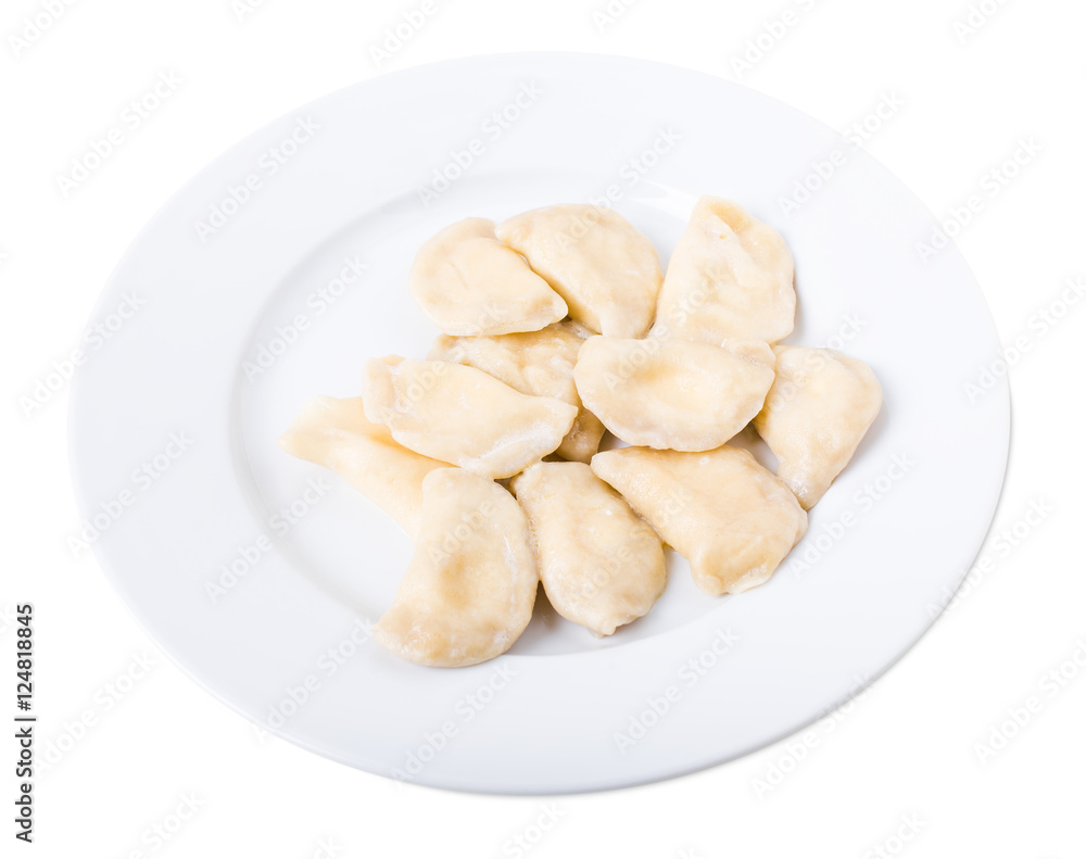 Ukrainian dumplings vareniki with cottage cheese.