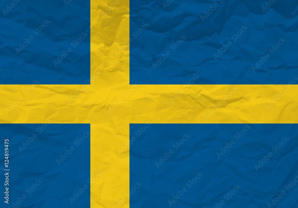 Sweden flag crumpled paper Sweden flag crumpled paper