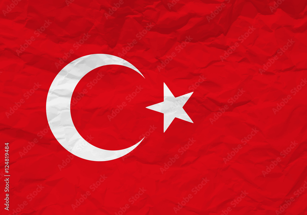 Turkey flag crumpled paper