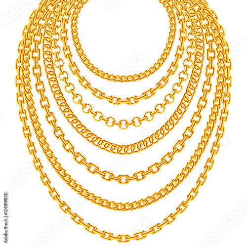 Golden metallic chain neckl...