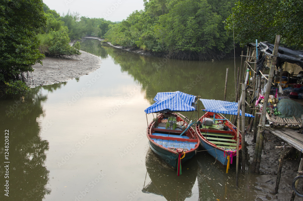 Obraz premium Fishing village at Thailand