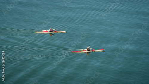 kayaking in the blue ocean