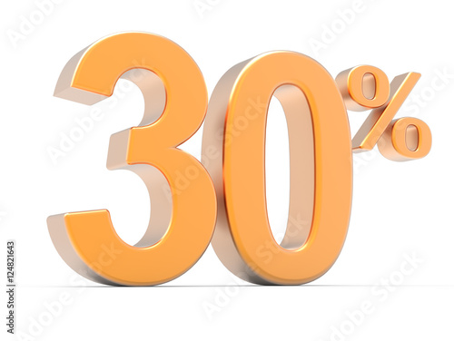 3d rendering of a 30% symbol