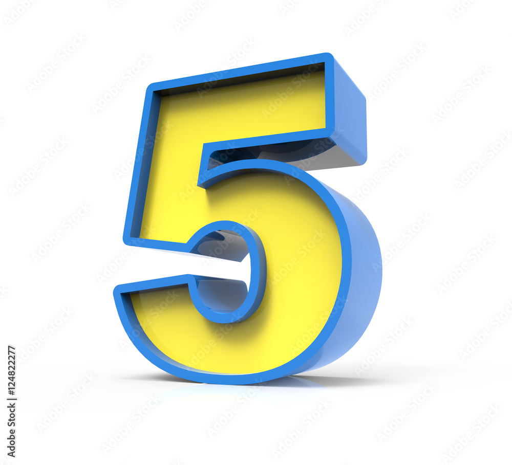 3D toylike number 5 3D toylike number 5