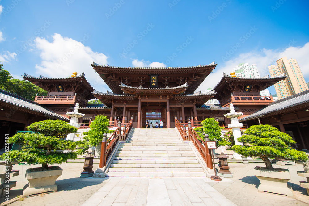 Fototapeta premium Chi Lin Nunnery, beautiful and peaceful place in Hong Kong