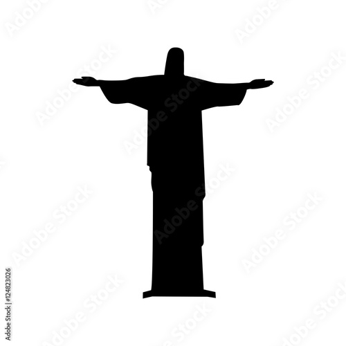 christ the redeemer or corcovado icon image vector illustration design 