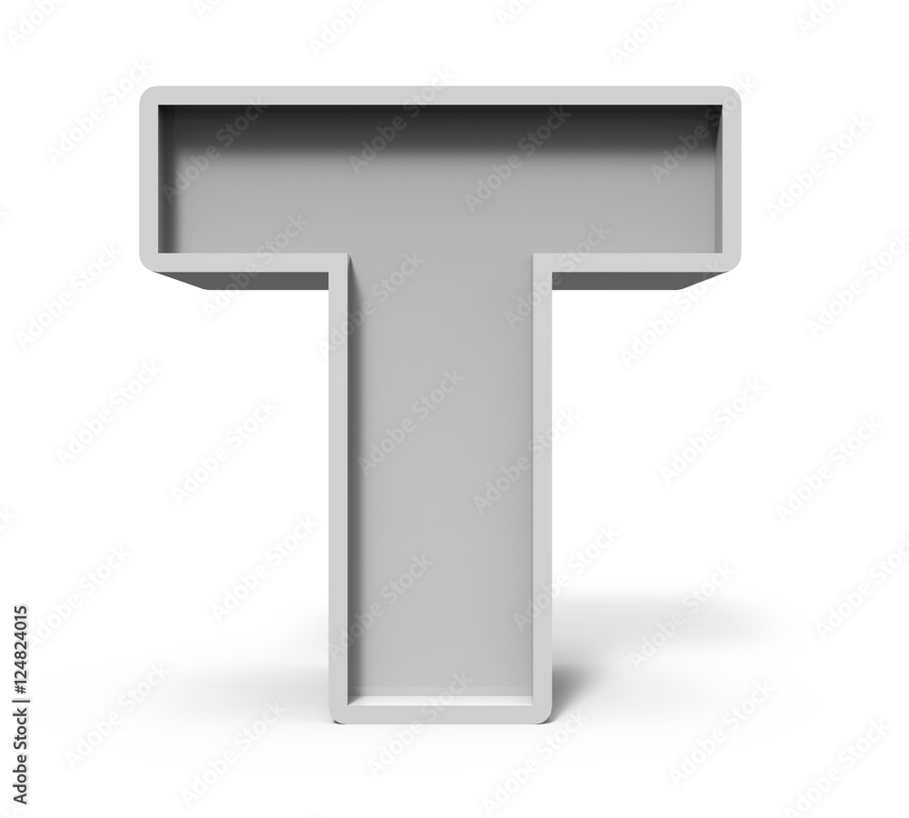 3d concrete letter T 3d concrete letter T