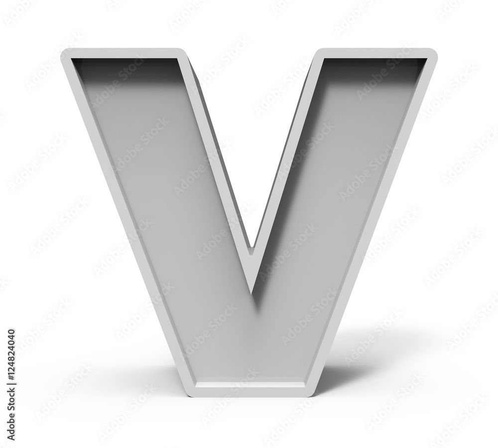 3d concrete letter V 3d concrete letter V