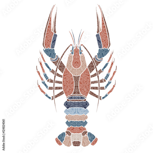 Bright crawfish, zodiac Cancer sign