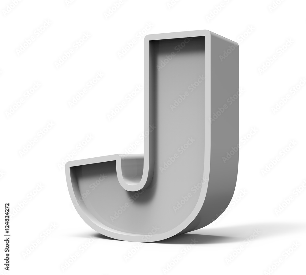 3d concrete letter J 3d concrete letter J