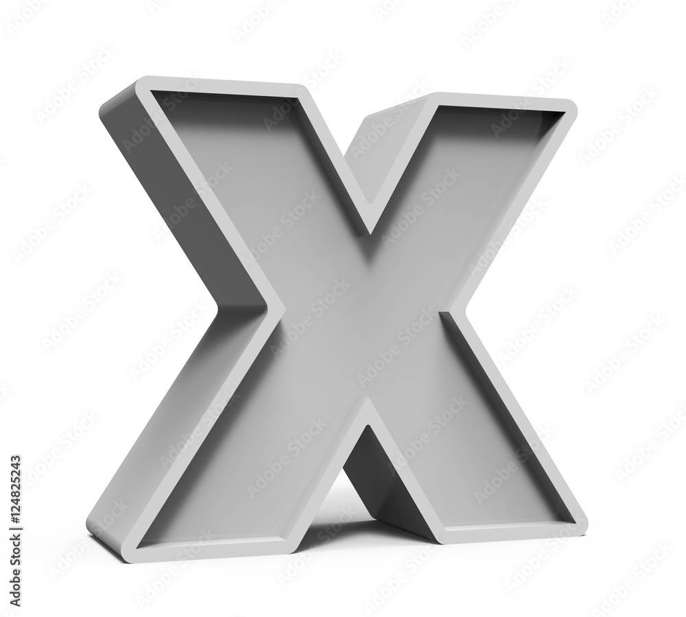 3d concrete letter X 3d concrete letter X