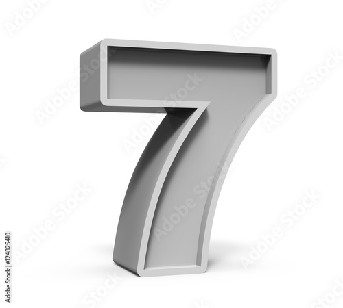 3d concrete number 7