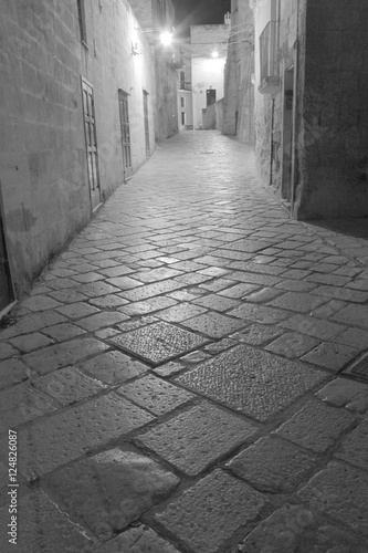 cobblestone narrow street 2 bw