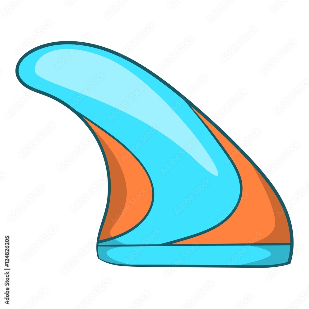 Surfing fin icon. Cartoon illustration of surfing fin vector icon for web design Surfing fin icon. Cartoon illustration of surfing fin vector icon for web design