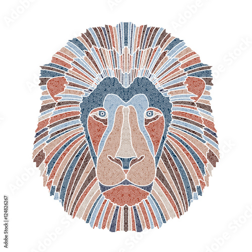 Bright lion portrait, zodiac Leo sign
