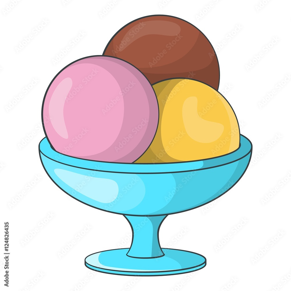 Ice cream balls icon. Cartoon illustration of ice cream vector icon for web design Ice cream balls icon. Cartoon illustration of ice cream vector icon for web design