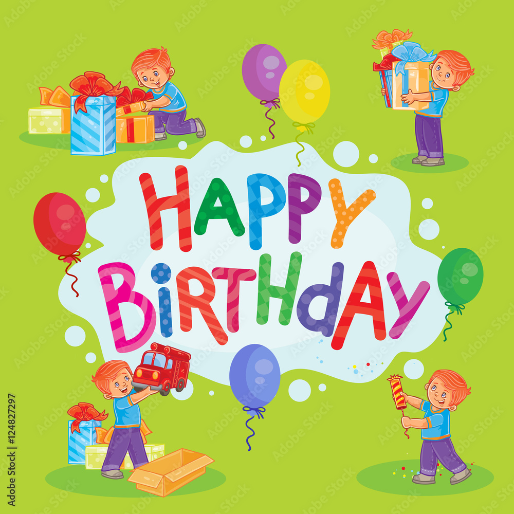 Template for Happy Birthday greeting card. Template for Happy Birthday greeting card.