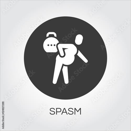 Man with spasm in pain. flat simplicity icon