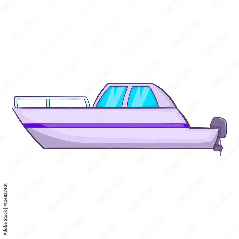 Big motor boat icon. Cartoon illustration of big motor boat vector icon for web Big motor boat icon. Cartoon illustration of big motor boat vector icon for web