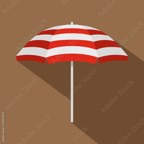 Beach umbrella icon. Flat illustration of beach umbrella vector icon for web