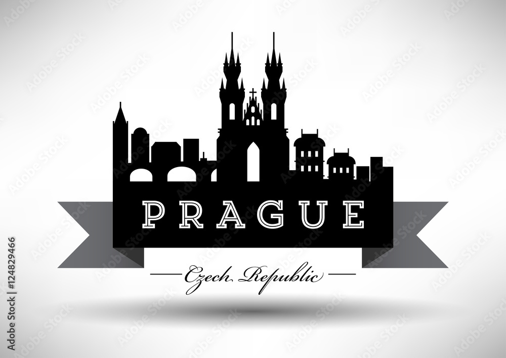 Vector Graphic Design of Prague City Skyline