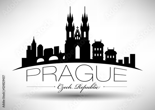Vector Graphic Design of Prague City Skyline