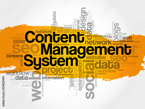 CMS - Content Management System word cloud collage, business concept background