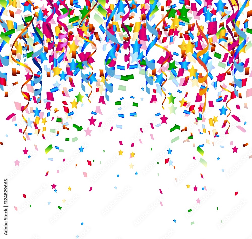 Obraz premium colorful confetti on white background
