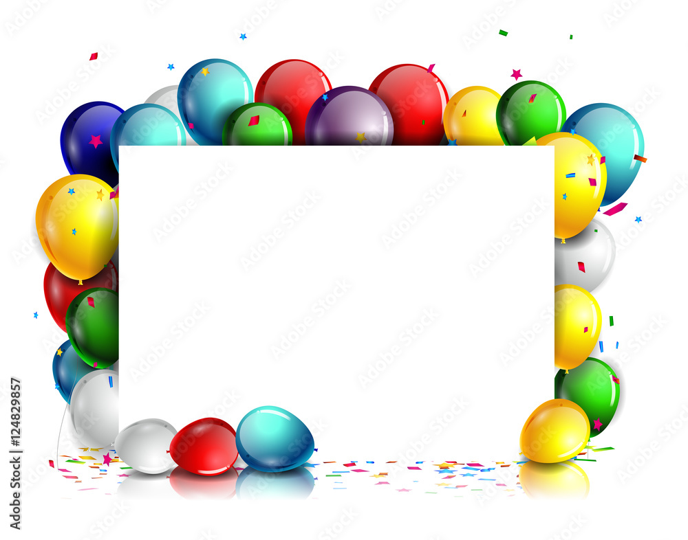 colorful Birthday background with blank sign