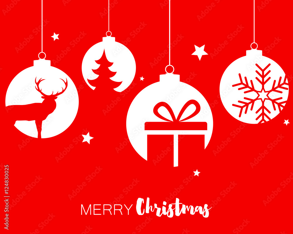 Naklejka premium Hanging baubles with Christmas symbols
